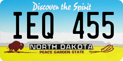 ND license plate IEQ455