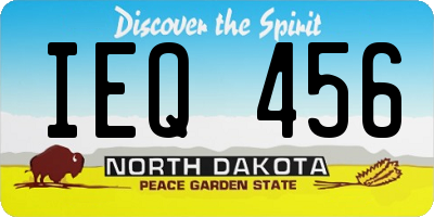 ND license plate IEQ456