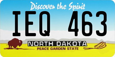 ND license plate IEQ463