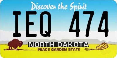 ND license plate IEQ474