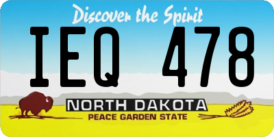 ND license plate IEQ478