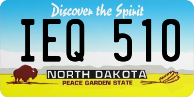 ND license plate IEQ510