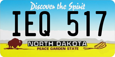 ND license plate IEQ517