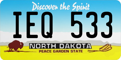 ND license plate IEQ533