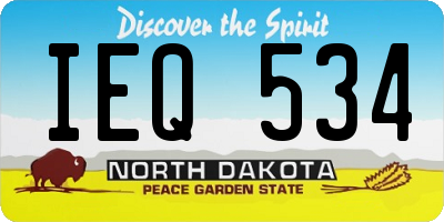 ND license plate IEQ534