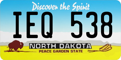 ND license plate IEQ538