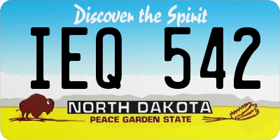 ND license plate IEQ542