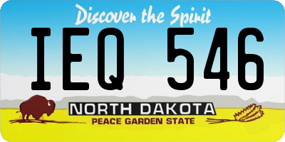 ND license plate IEQ546