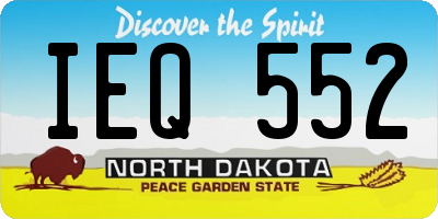 ND license plate IEQ552
