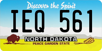 ND license plate IEQ561