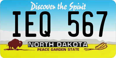 ND license plate IEQ567