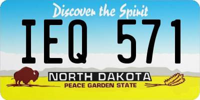 ND license plate IEQ571