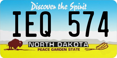 ND license plate IEQ574