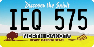 ND license plate IEQ575
