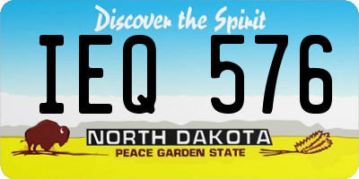 ND license plate IEQ576