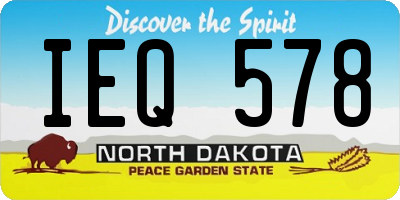 ND license plate IEQ578