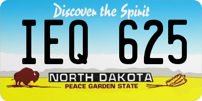 ND license plate IEQ625