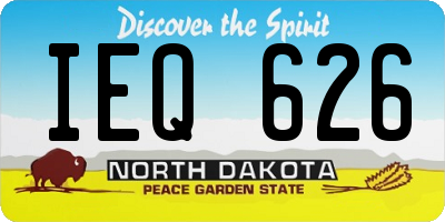 ND license plate IEQ626
