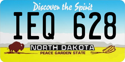 ND license plate IEQ628