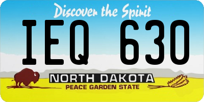 ND license plate IEQ630