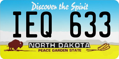 ND license plate IEQ633