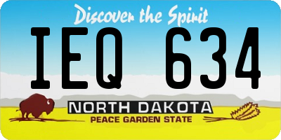 ND license plate IEQ634
