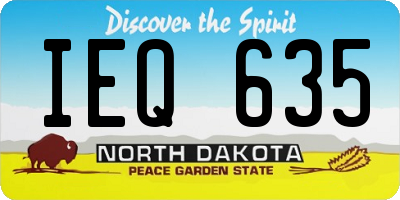 ND license plate IEQ635