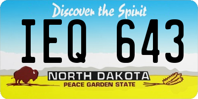 ND license plate IEQ643