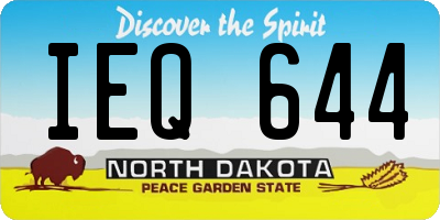 ND license plate IEQ644