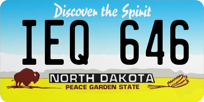 ND license plate IEQ646