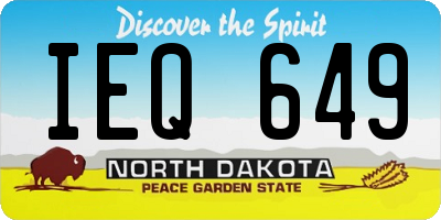 ND license plate IEQ649