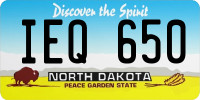 ND license plate IEQ650