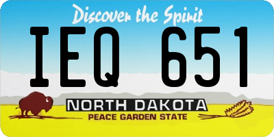 ND license plate IEQ651