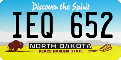 ND license plate IEQ652