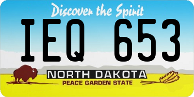 ND license plate IEQ653