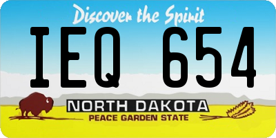 ND license plate IEQ654