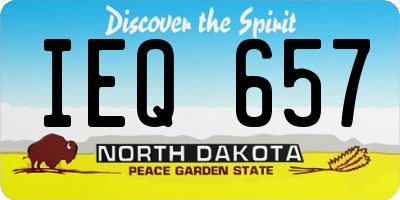 ND license plate IEQ657