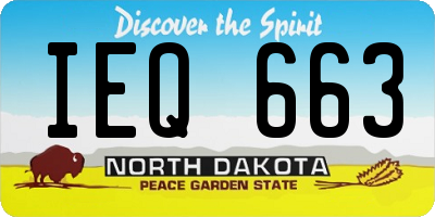 ND license plate IEQ663