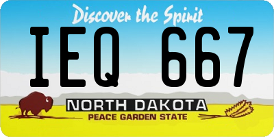 ND license plate IEQ667