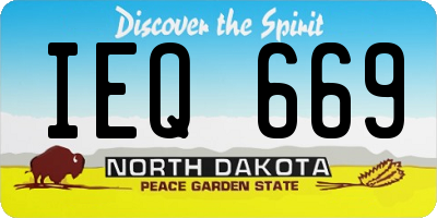 ND license plate IEQ669