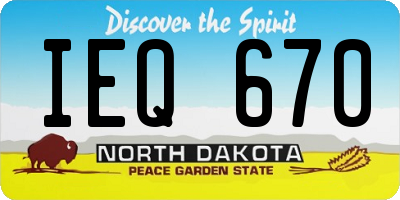 ND license plate IEQ670