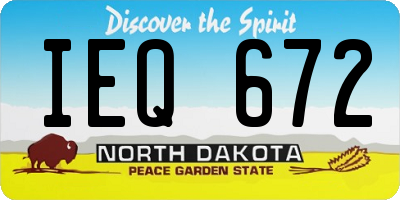 ND license plate IEQ672