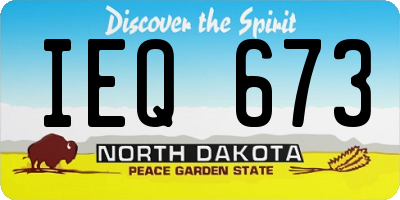 ND license plate IEQ673