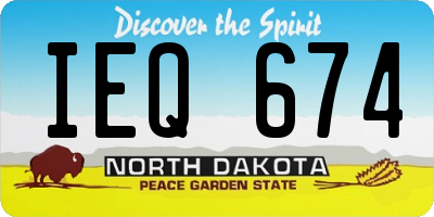 ND license plate IEQ674