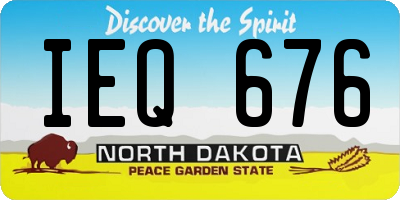ND license plate IEQ676