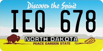 ND license plate IEQ678