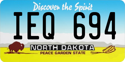 ND license plate IEQ694