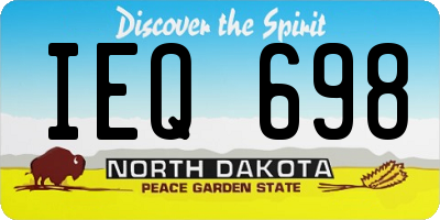 ND license plate IEQ698
