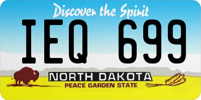 ND license plate IEQ699