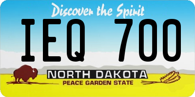 ND license plate IEQ700